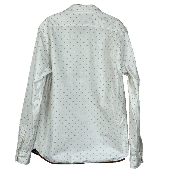 Scotch & Soda My Favorite Oxford Shirt White Button Up Long Sleeve Allover Print - Picture 9 of 11